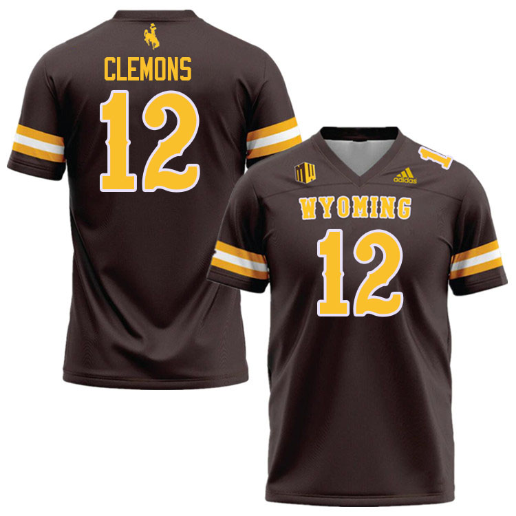 Wyoming Cowboys #12 Jayden Clemons College Football Jerseys Stitched Sale-Brown